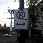 A Real No Parking Anytime Sign in Portland, Oregon