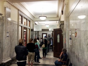 People Standing Line for Traffic Court